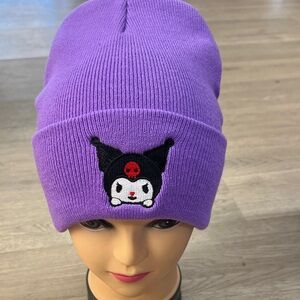 KUROMI. Purple Adult Beanie with Cute Character Design